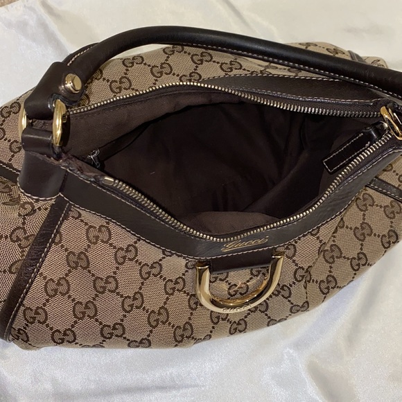 Gucci Handbag  GG Canvas Brown Leather Trim - Picture 8 of 8